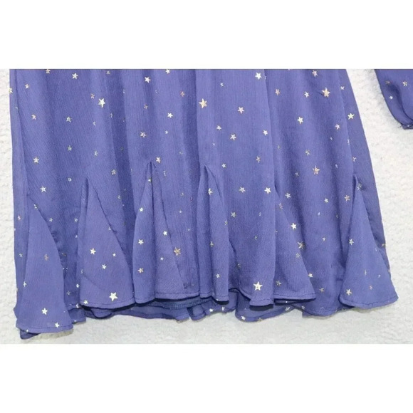 Altar's State Navy Blue w/Gold Stars Dress-Size XL-Long Semi-Sheer Sleeves-Lined - Picture 3 of 8